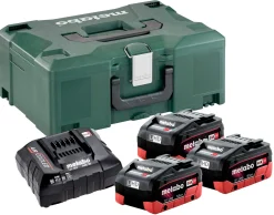 Zestaw 3 akumulatorów 18V LiHD 5.5Ah i ładowarki ASC 30-36V w MetaLoc Metabo 685069000