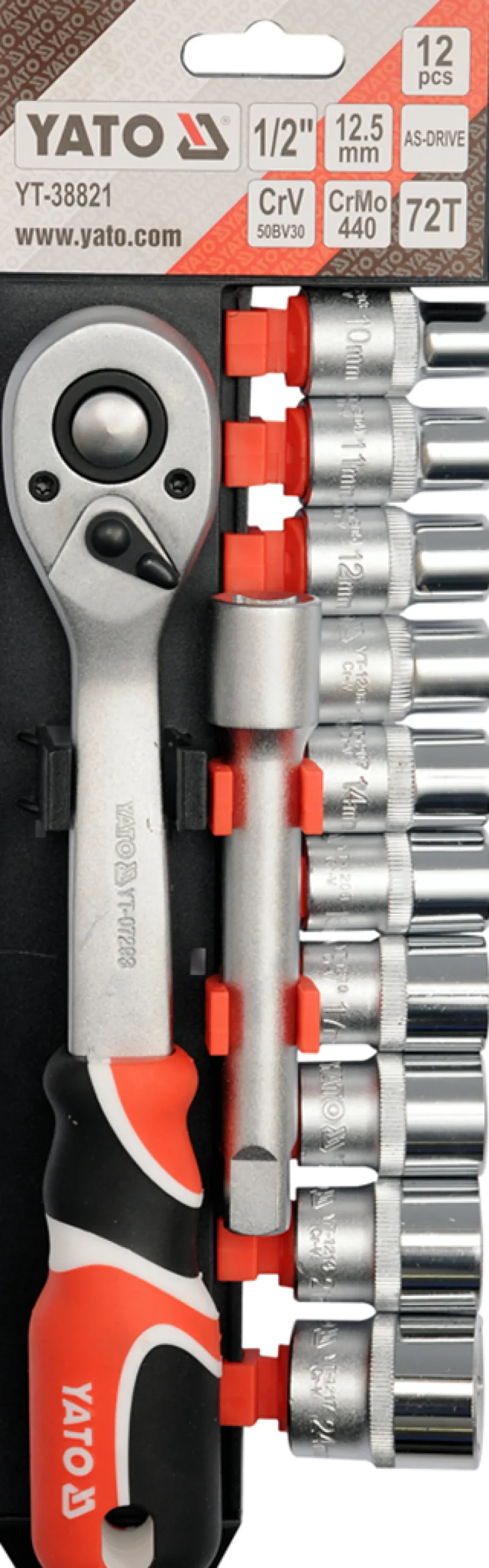 Zestaw kluczy nasadowych 1/2" Yato YT-38821