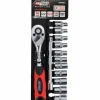 Zestaw kluczy nasadowych 1/4" z grzechotką, 14 elementów Awtools AW39011BL