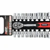 Zestaw kluczy nasadowych 1/2" z grzechotką, 19 elementów Awtools AW39019