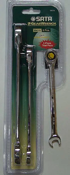 Zestaw 3 kluczy płasko-oczkowych z grzechotką Gearwrench Sata ST09075