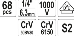 Zestaw narzędzi dla elektryków, 68 elementów Yato YT-39009