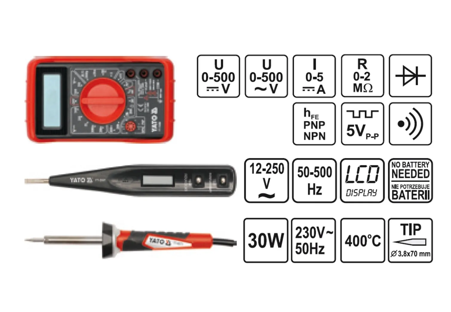 Zestaw narzędzi dla elektryków, 68 elementów Yato YT-39009