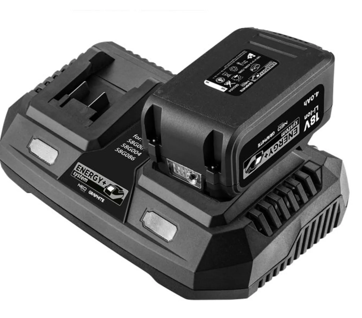 Zestaw startowy 18V: Akumulator 2x4,0Ah + ładowarka Graphite Energy+ 58GE134