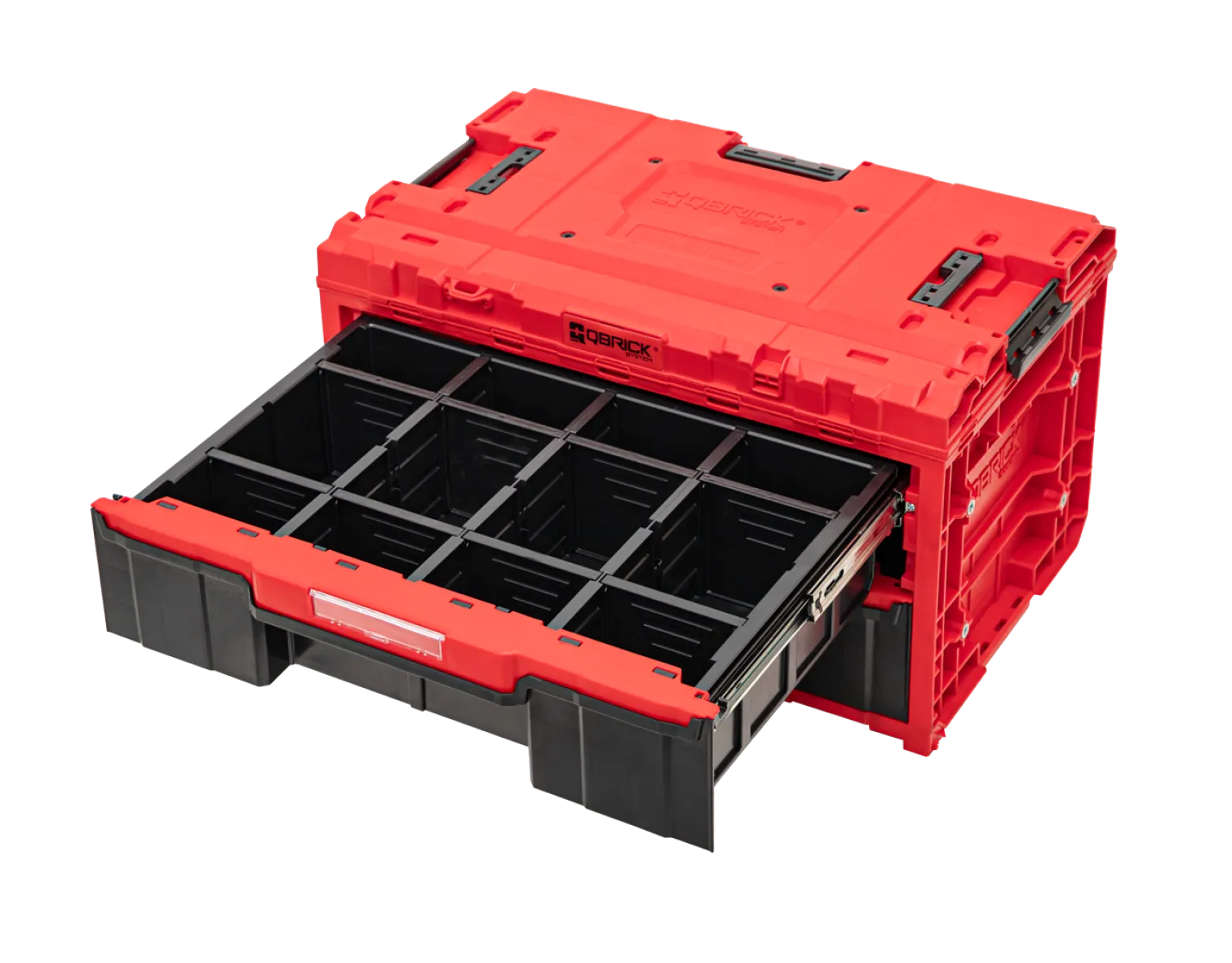 Zestaw szuflad na platformie kołowej Qbrick System ONE 2.0 WORKSHOP DRAWERS SET nr 7 RED Ultra HD Custom
