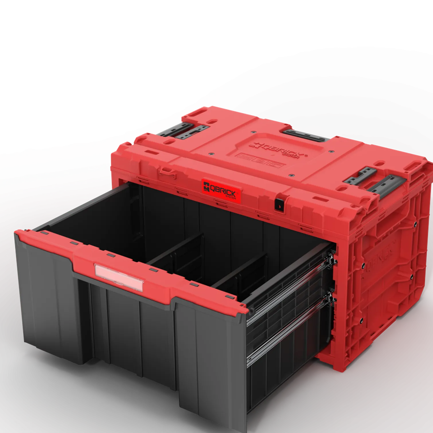 Zestaw szuflad na platformie kołowej Qbrick System ONE 2.0 WORKSHOP DRAWERS SET nr 7 RED Ultra HD Custom