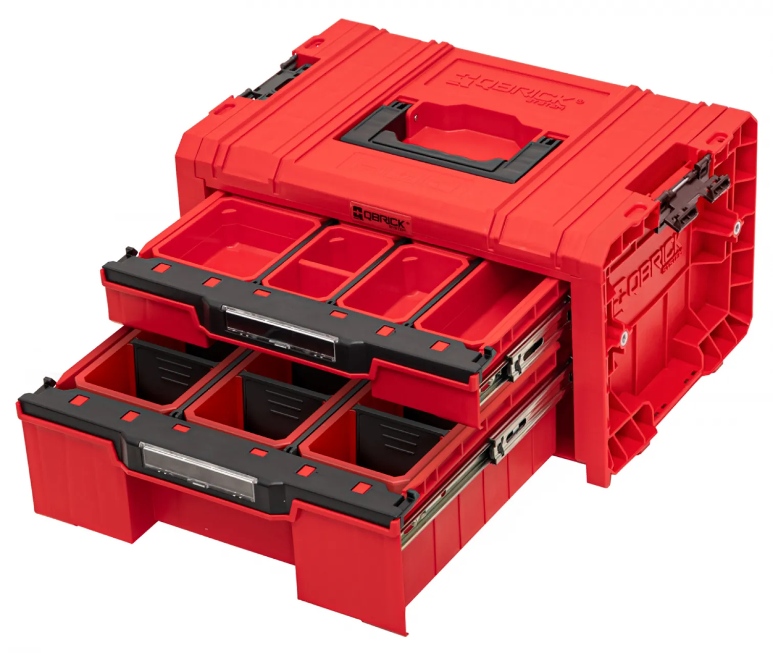 Zestaw szuflad na platformie kołowej Qbrick System PRO 2.0 DRAWER SET EXPERT RED Ultra HD Custom