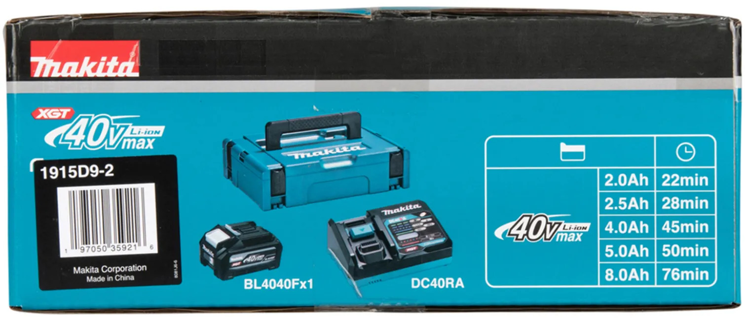 Zestaw zasilający Makita XGT 1xBL4040F+DC40RA