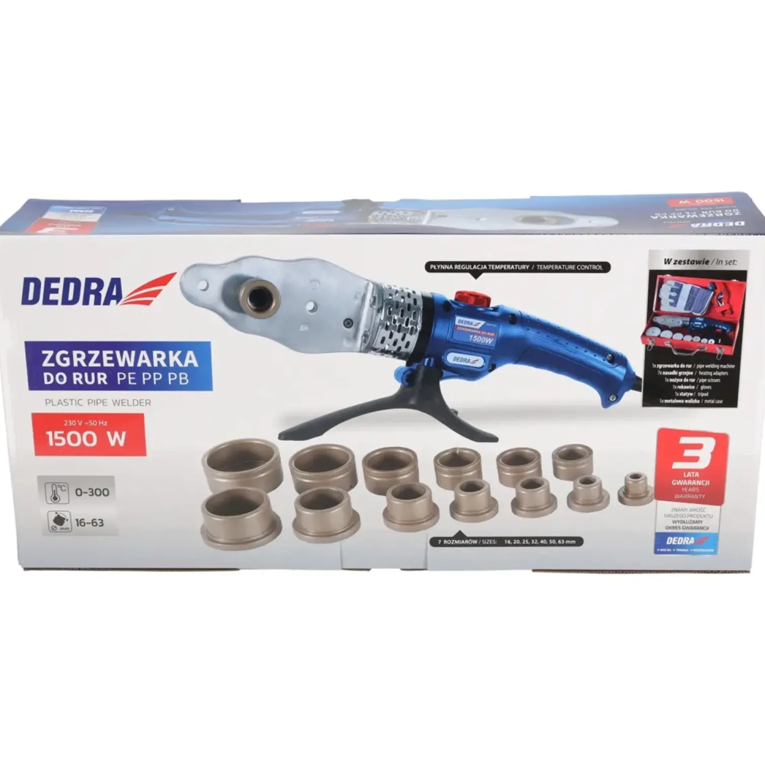 Zgrzewarka do rur plastikowych 1500W Dedra DED7514